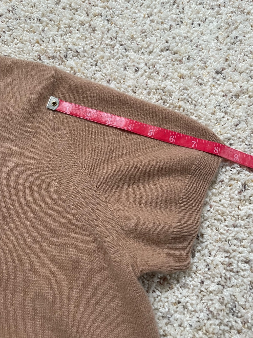Quince Short Sleeve Cashmere Sweater in Camel size 1X - Picture 8 of 8